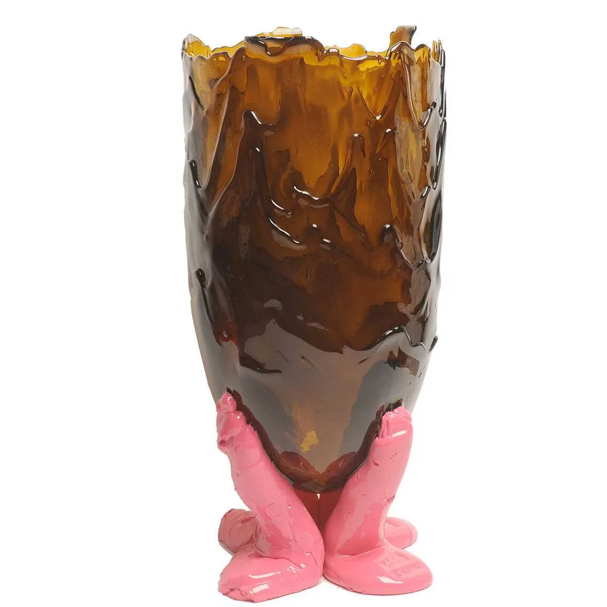 Corsi Design Clear Vase - Clear Brown And Matt Fuchsia Fashion