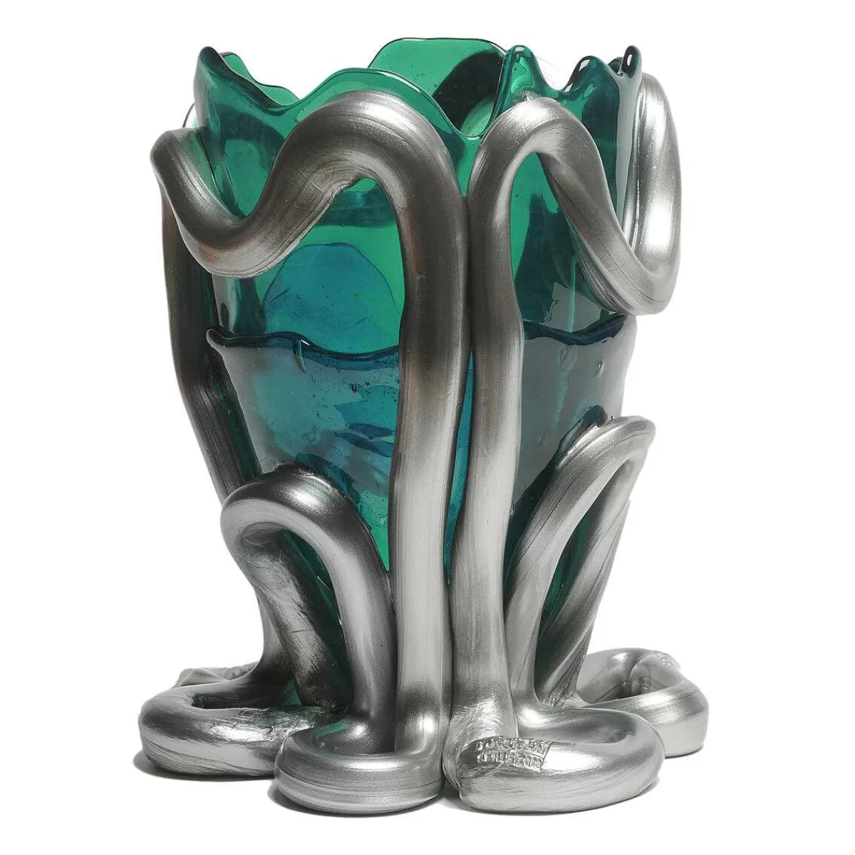 Corsi Design Indian Summer Vase - Clear Emerald, Matt Silver Best