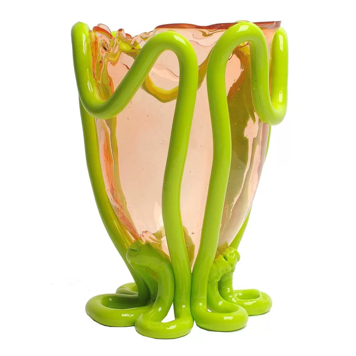 Corsi Design Indian Summer Vase - Clear Pink And Matt Lime New