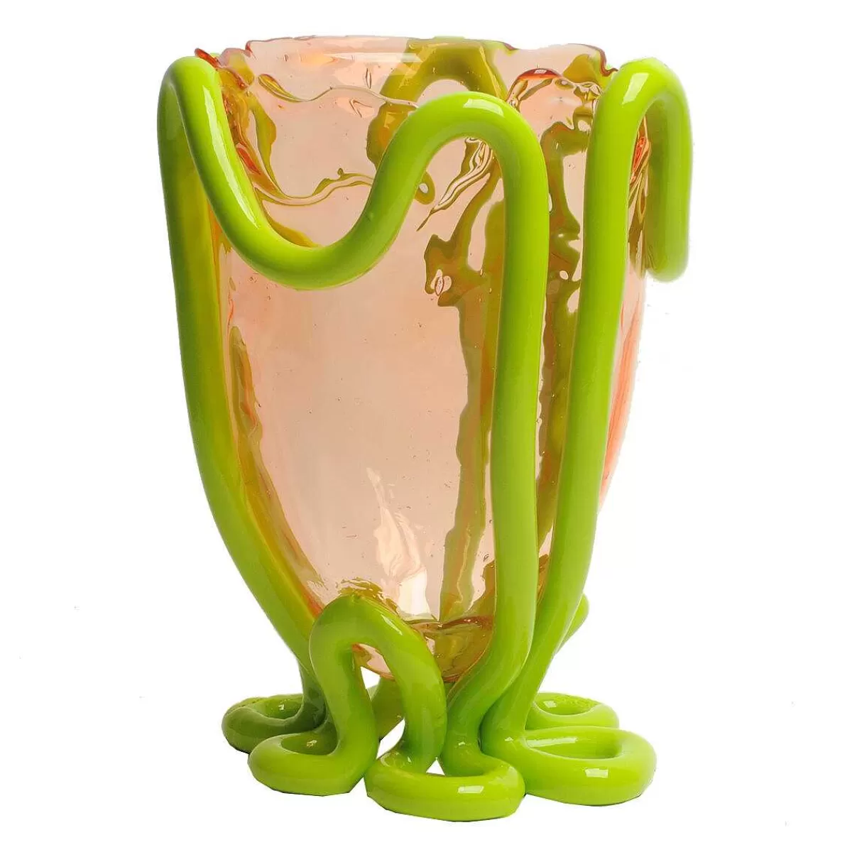 Corsi Design Indian Summer Vase - Clear Pink And Matt Lime New