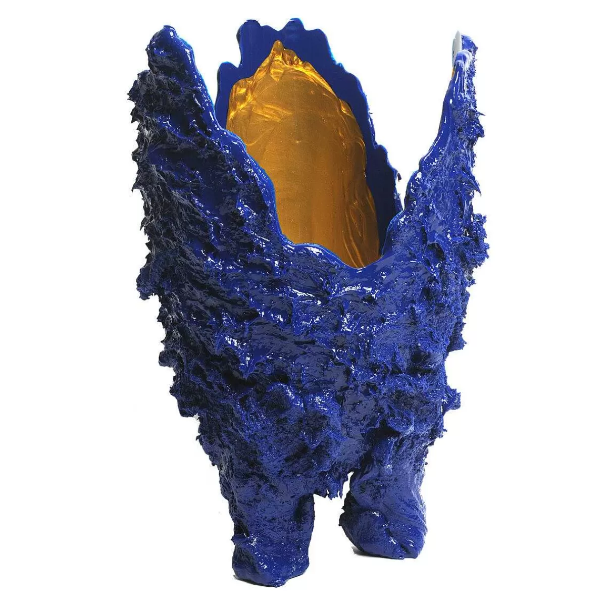 Corsi Design Lava Vase - Matt Blue And Gold New