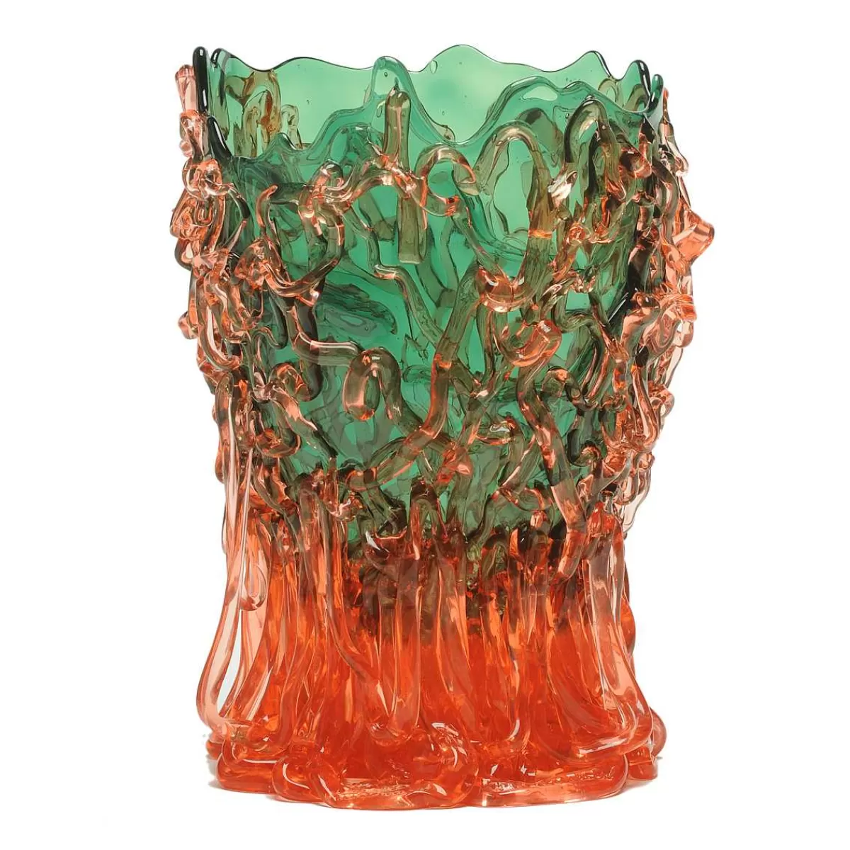 Corsi Design Medusa Vase - Bottle Green And Clear Ruby Discount