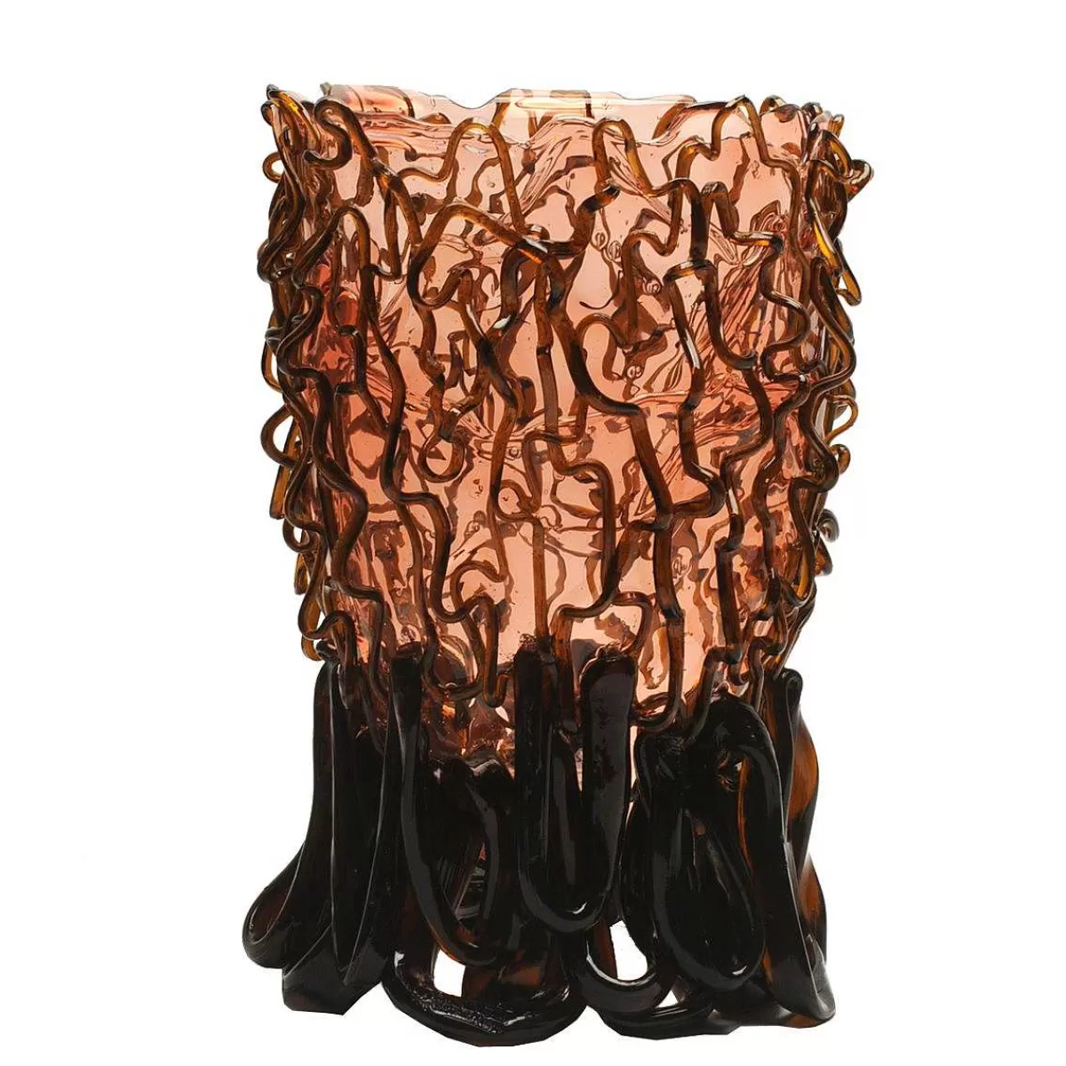 Corsi Design Medusa Vase - Clear Pink And Clear Brown Cheap