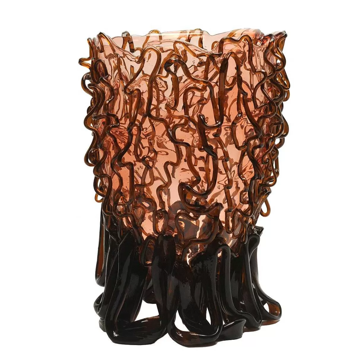 Corsi Design Medusa Vase - Clear Pink And Clear Brown Cheap