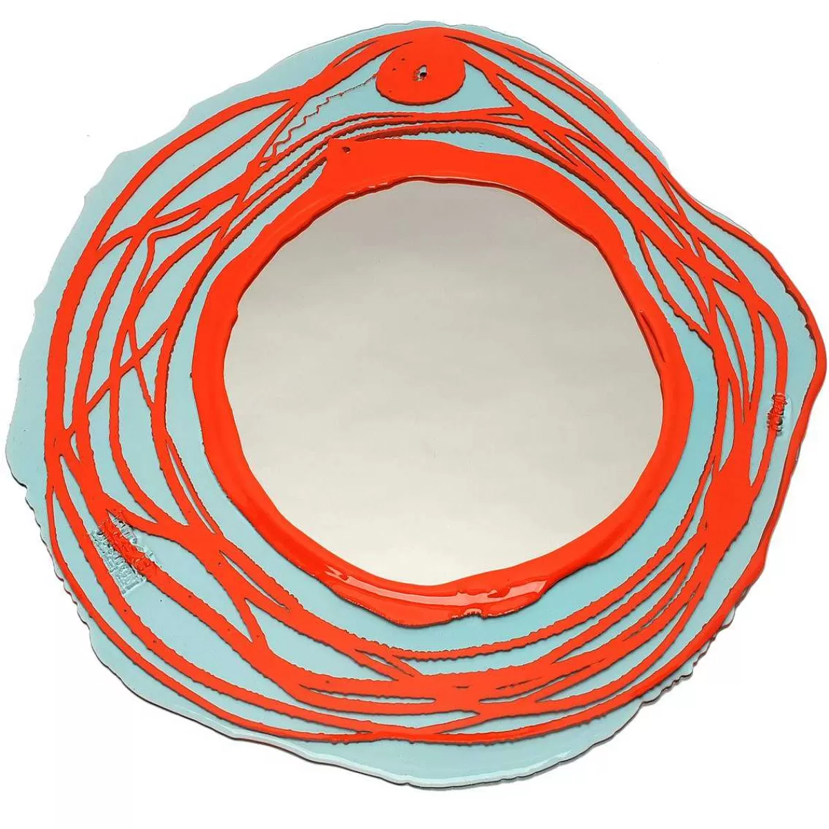 Corsi Design Mirror - Clear Aqua And Matt Orange Shop