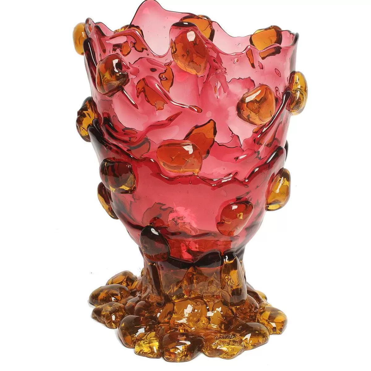 Corsi Design Nugget Vase - Clear Fuchsia And Clear Amber Cheap