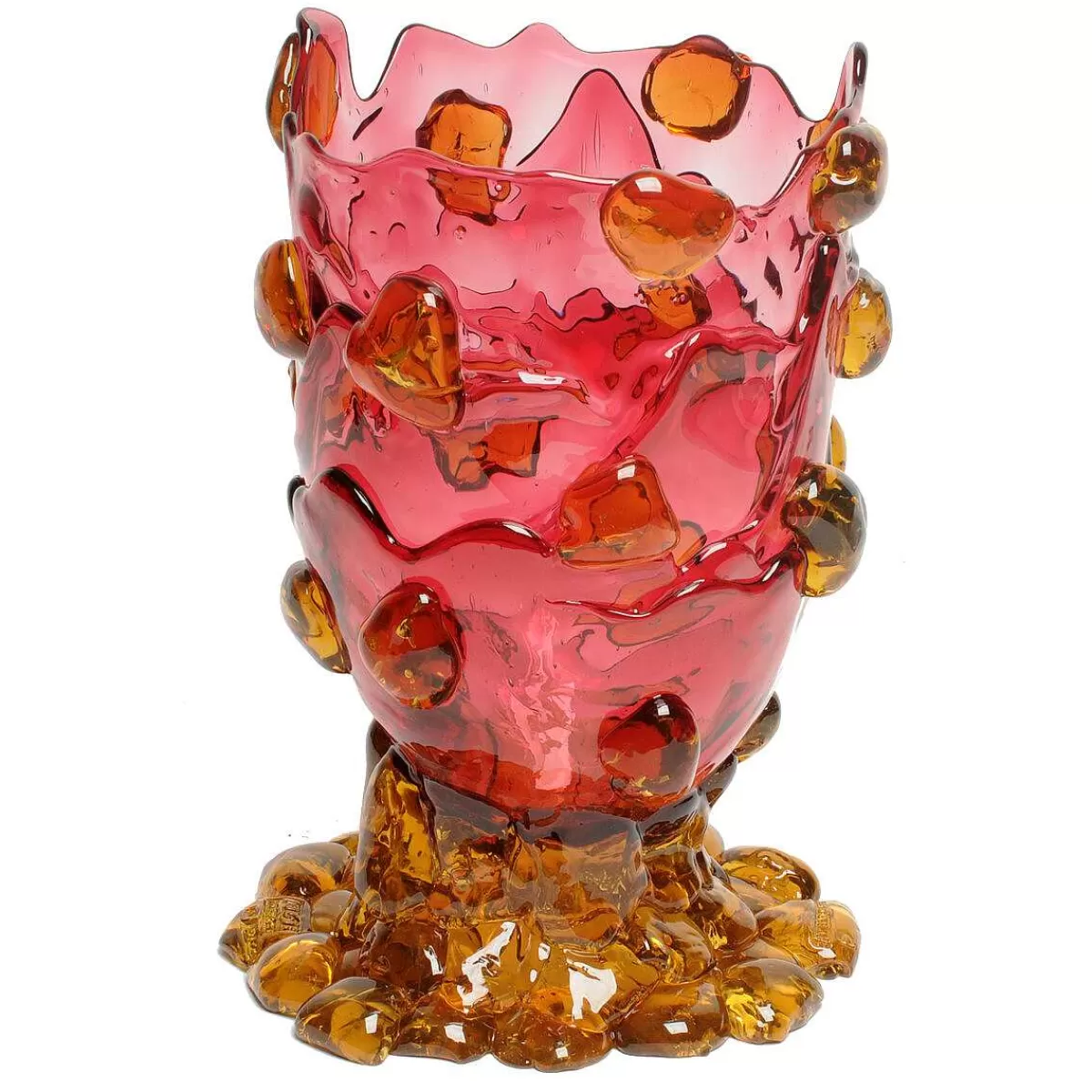 Corsi Design Nugget Vase - Clear Fuchsia And Clear Amber Cheap