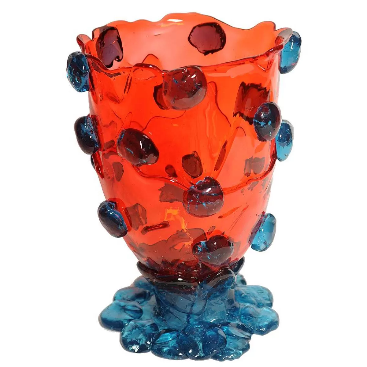 Corsi Design Nugget Vase - Clear Red And Clear Light Blue Best