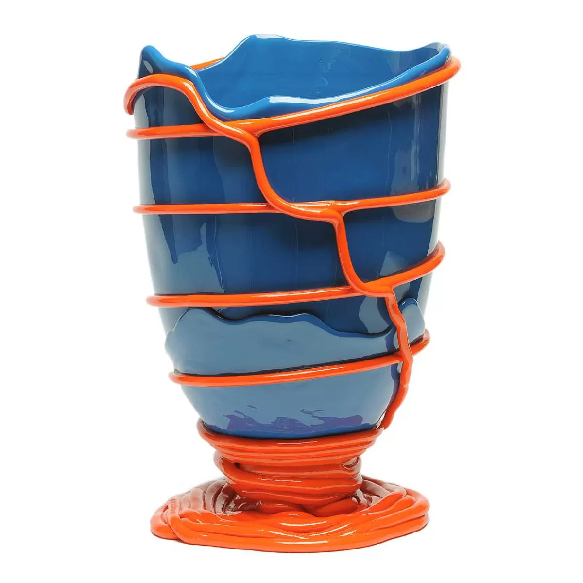 Corsi Design Pompitu Ii Vase - Blue Navy, Matt Orange Hot