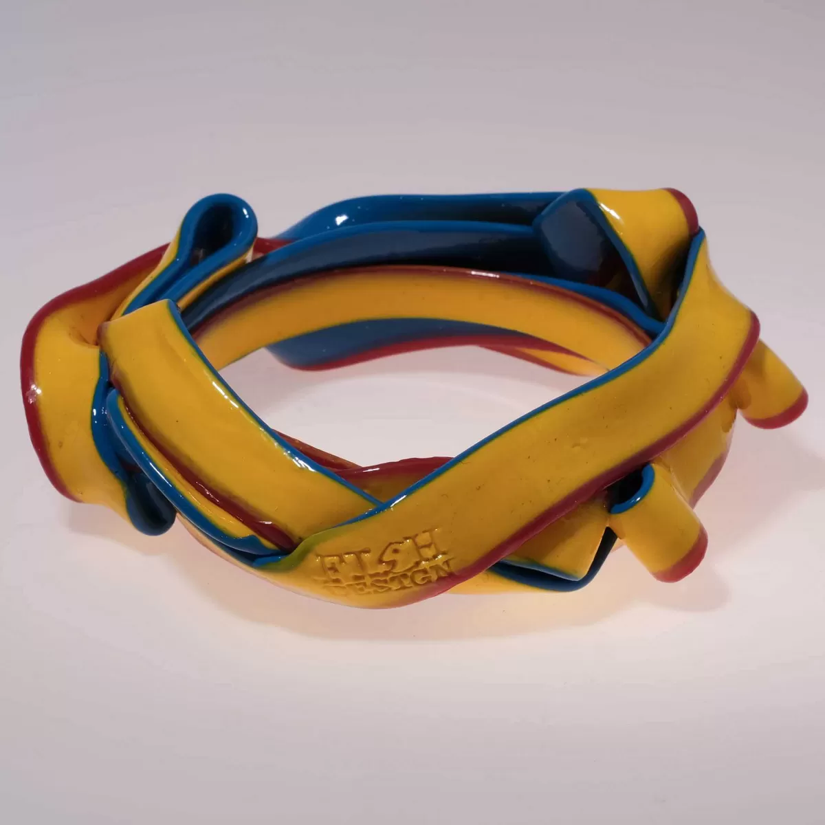 Corsi Design Ribbon Bracelet - Matt Red, Matt Yellow And Matt Blue Sale