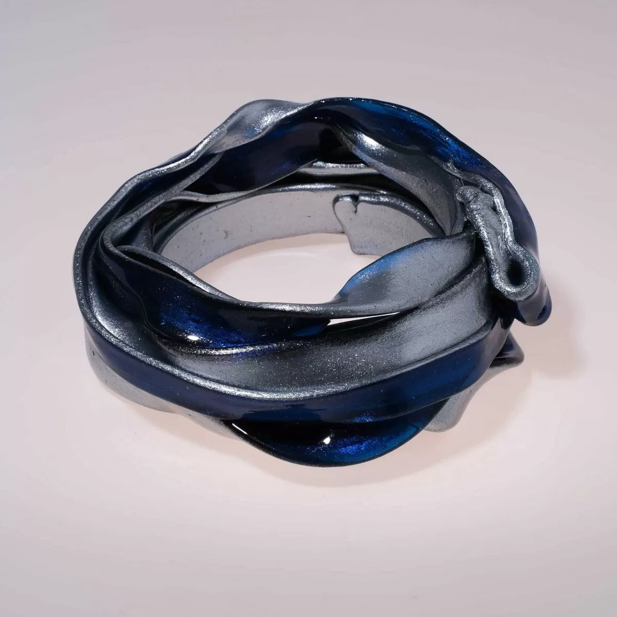 Corsi Design Ribbon Bracelet - Silver And Clear Blue Clearance