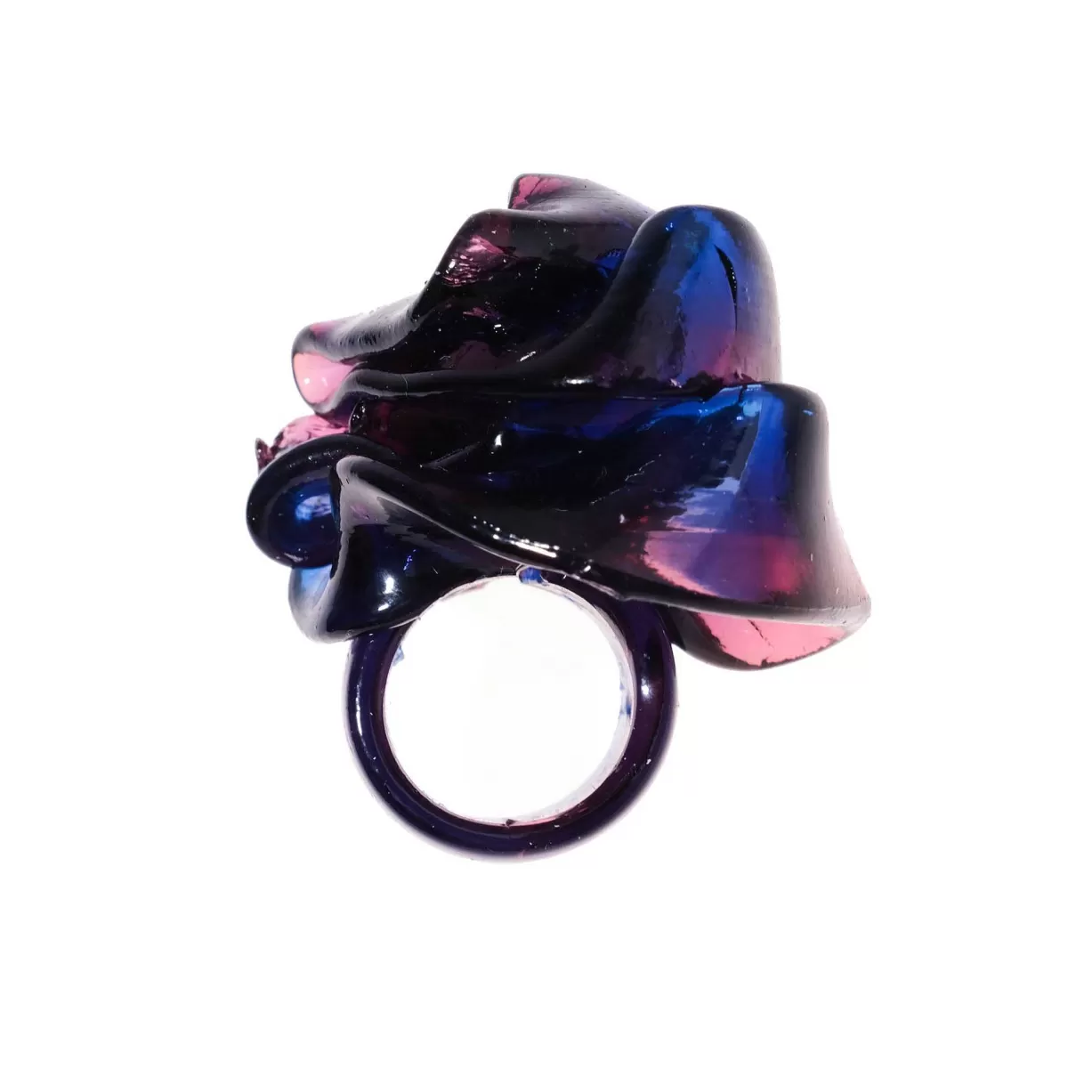 Corsi Design Ribbon Ring - Blue And Rose Pink Fashion