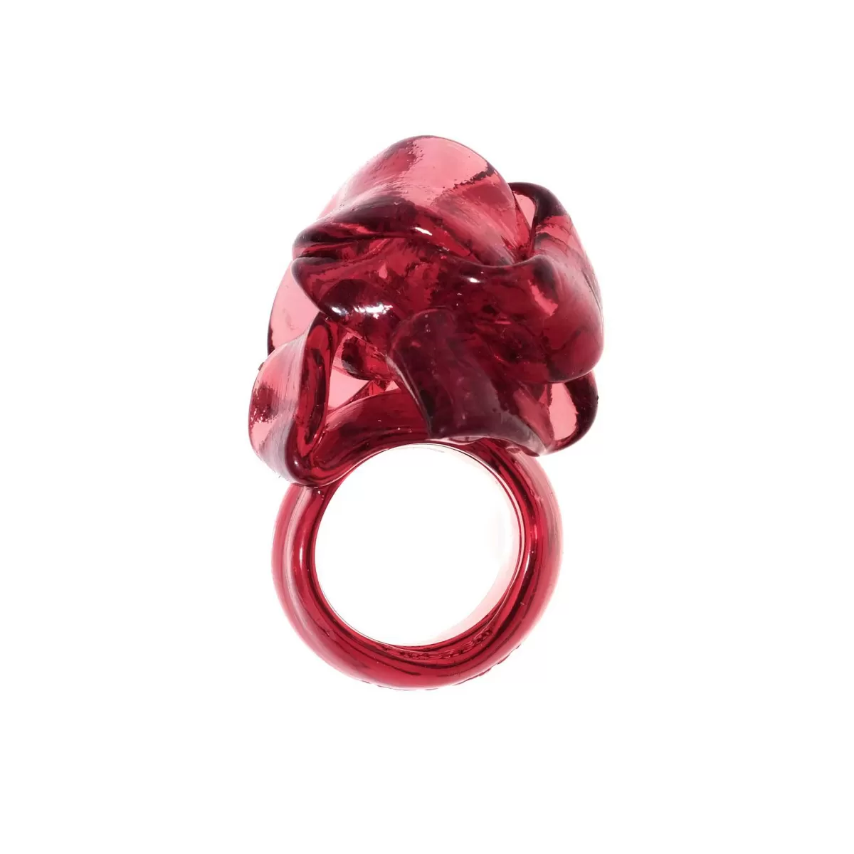 Corsi Design Ribbon Ring - Clear Fuchsia 3 Hot