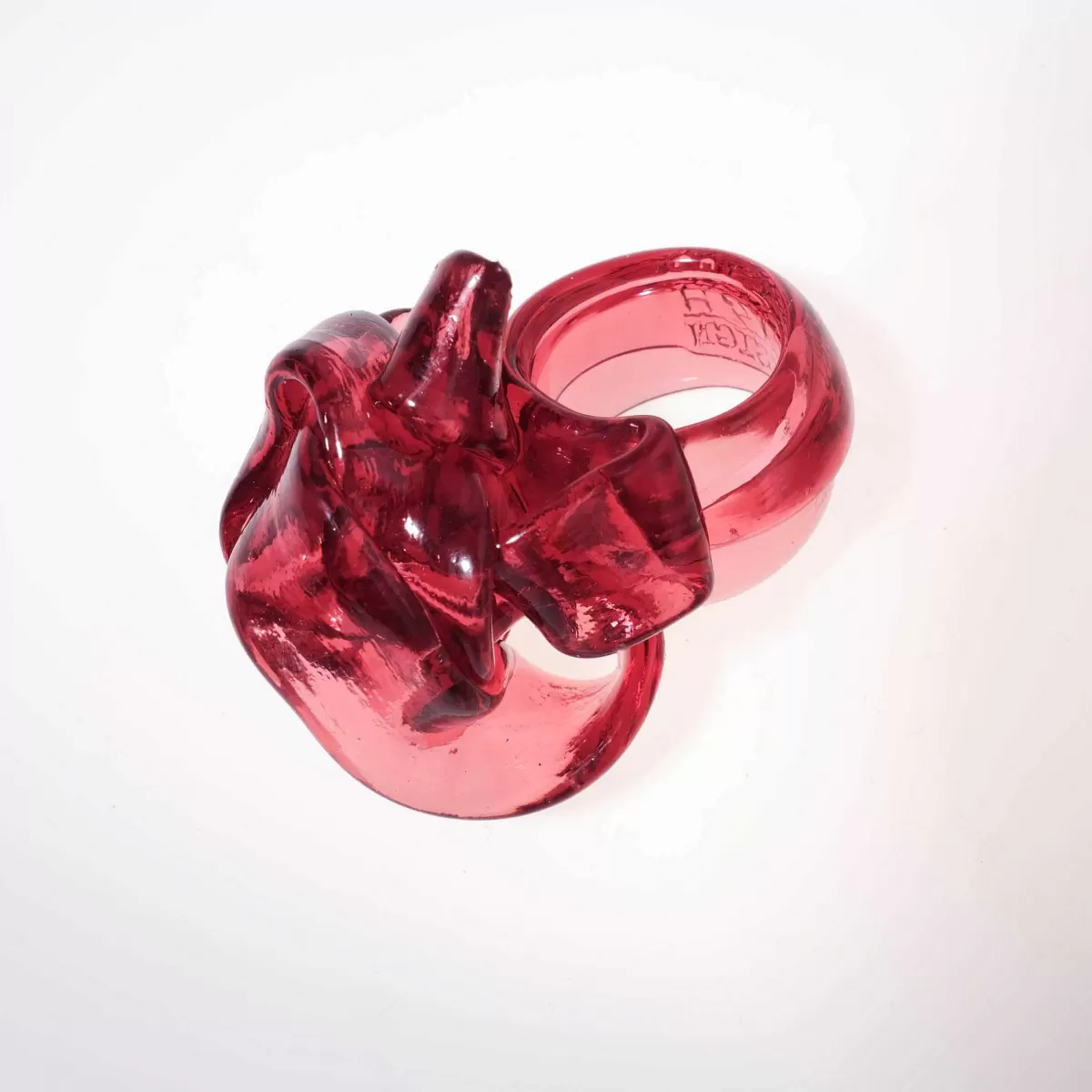 Corsi Design Ribbon Ring - Clear Fuchsia 3 Hot