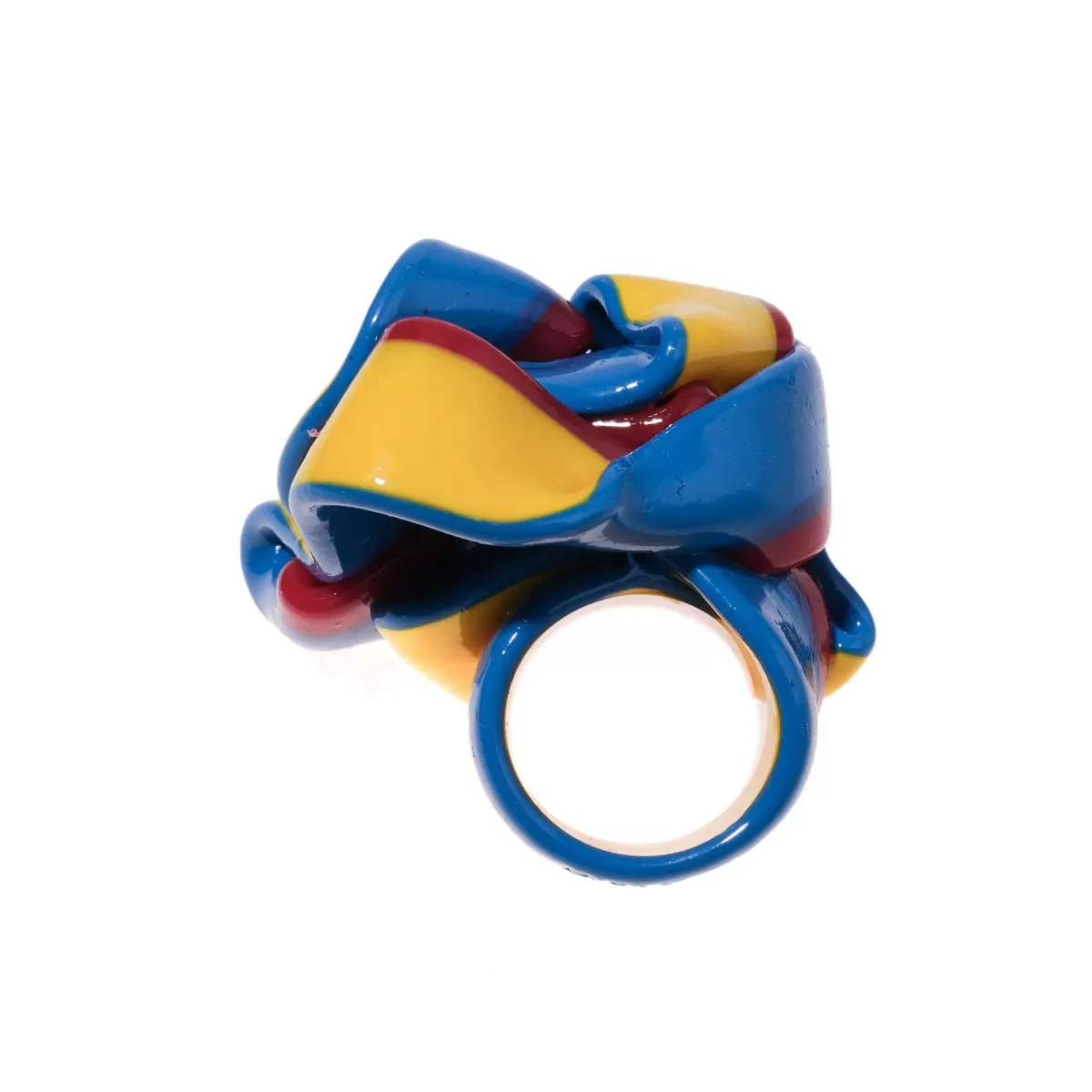 Corsi Design Ribbon Ring - Matt Blue, Red And Yellow Cheap