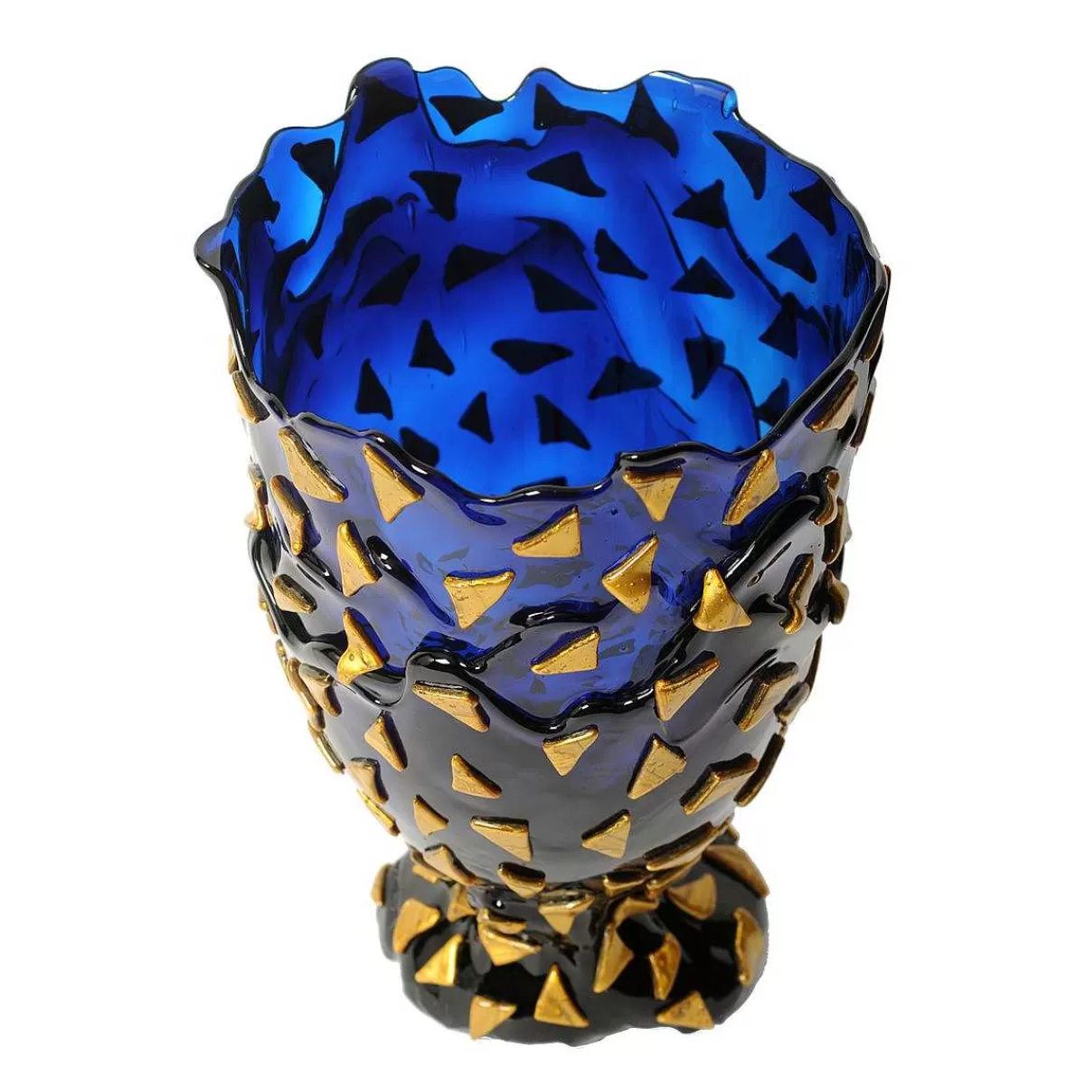 Corsi Design Rock Vase - Clear Blue And Gold Best Sale