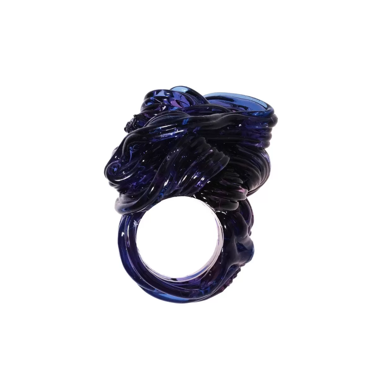 Corsi Design Spaghetti Ring - Clear Blue And Rose Pink New