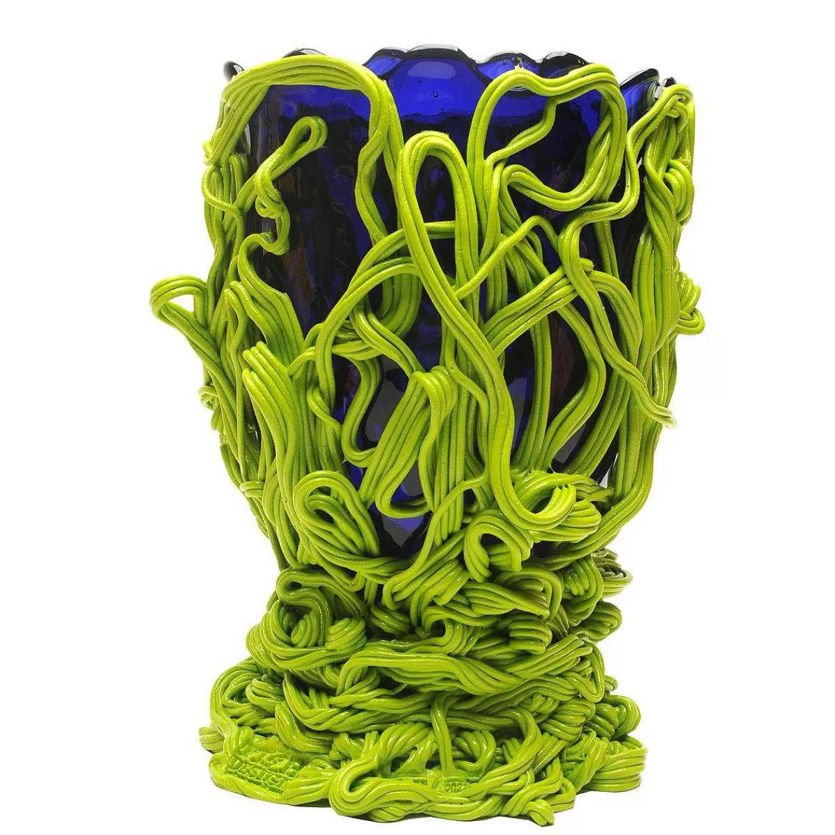 Corsi Design Spaghetti Special Vase - Clear Blue And Matt Lime Sale