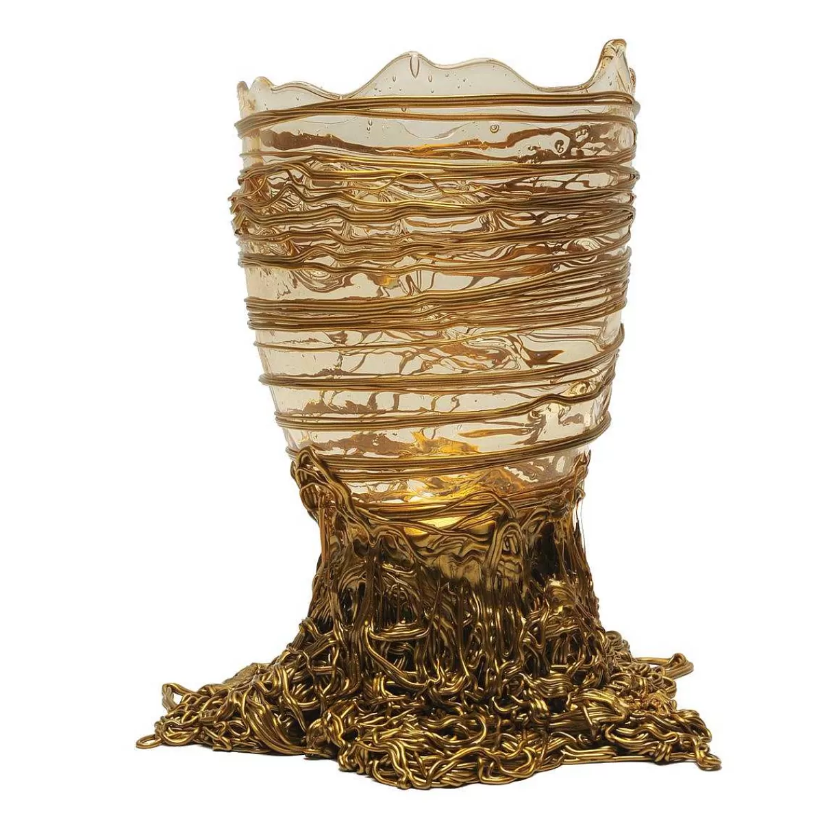 Corsi Design Spaghetti Vase - Clear And Gold Flash Sale