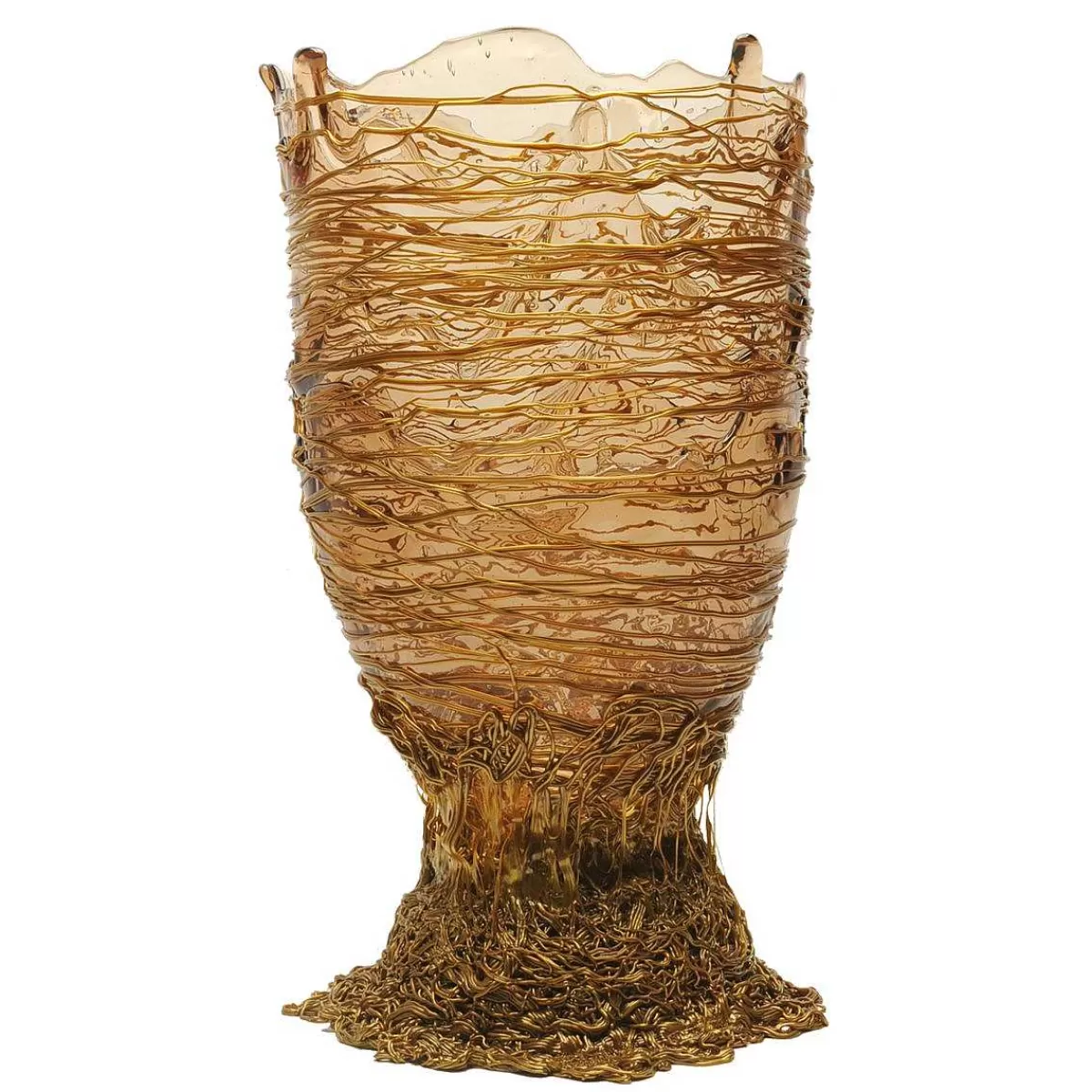 Corsi Design Spaghetti Vase - Clear And Gold Flash Sale