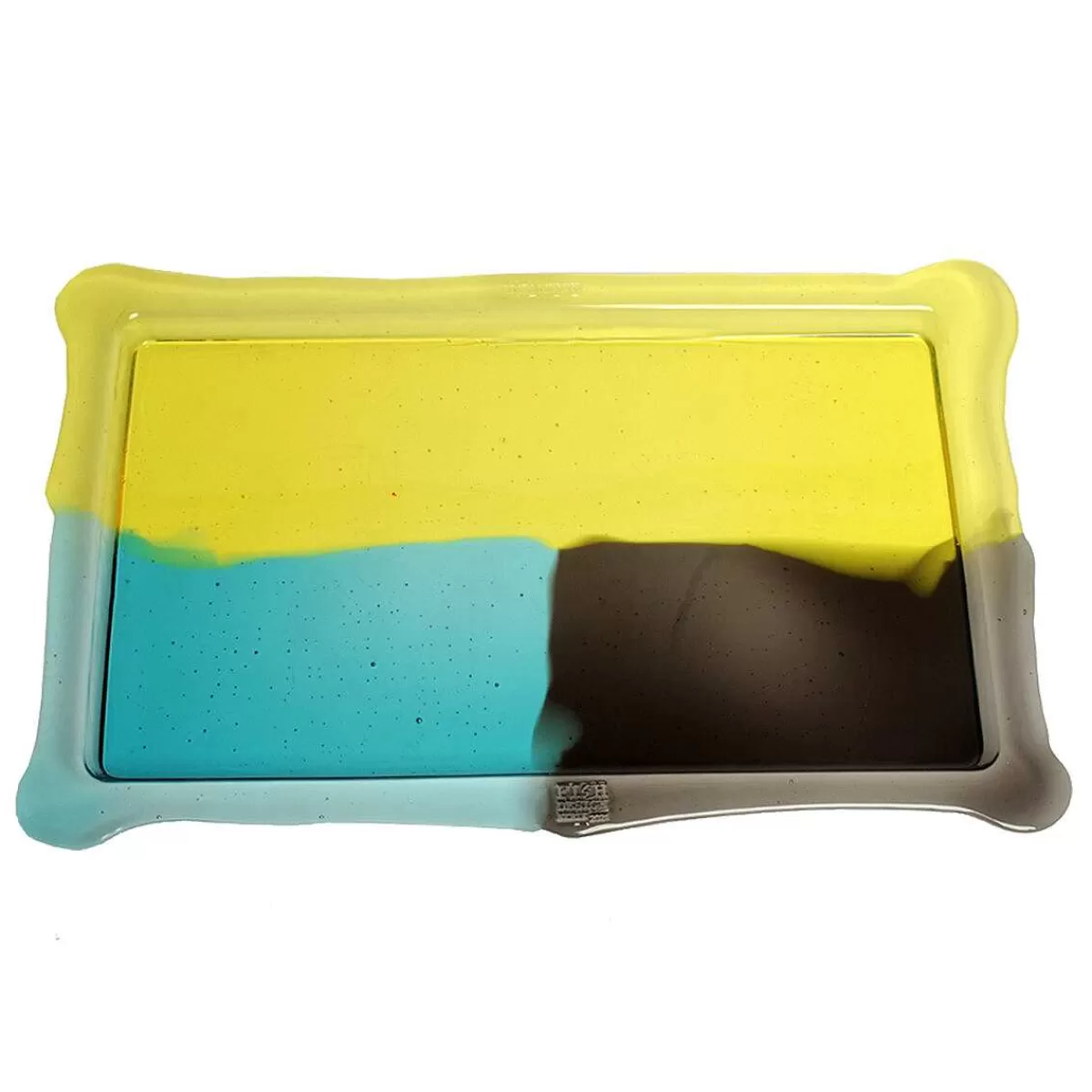 Corsi Design Try Tray Rectangular - Clear Yellow, Aqua, Grey New