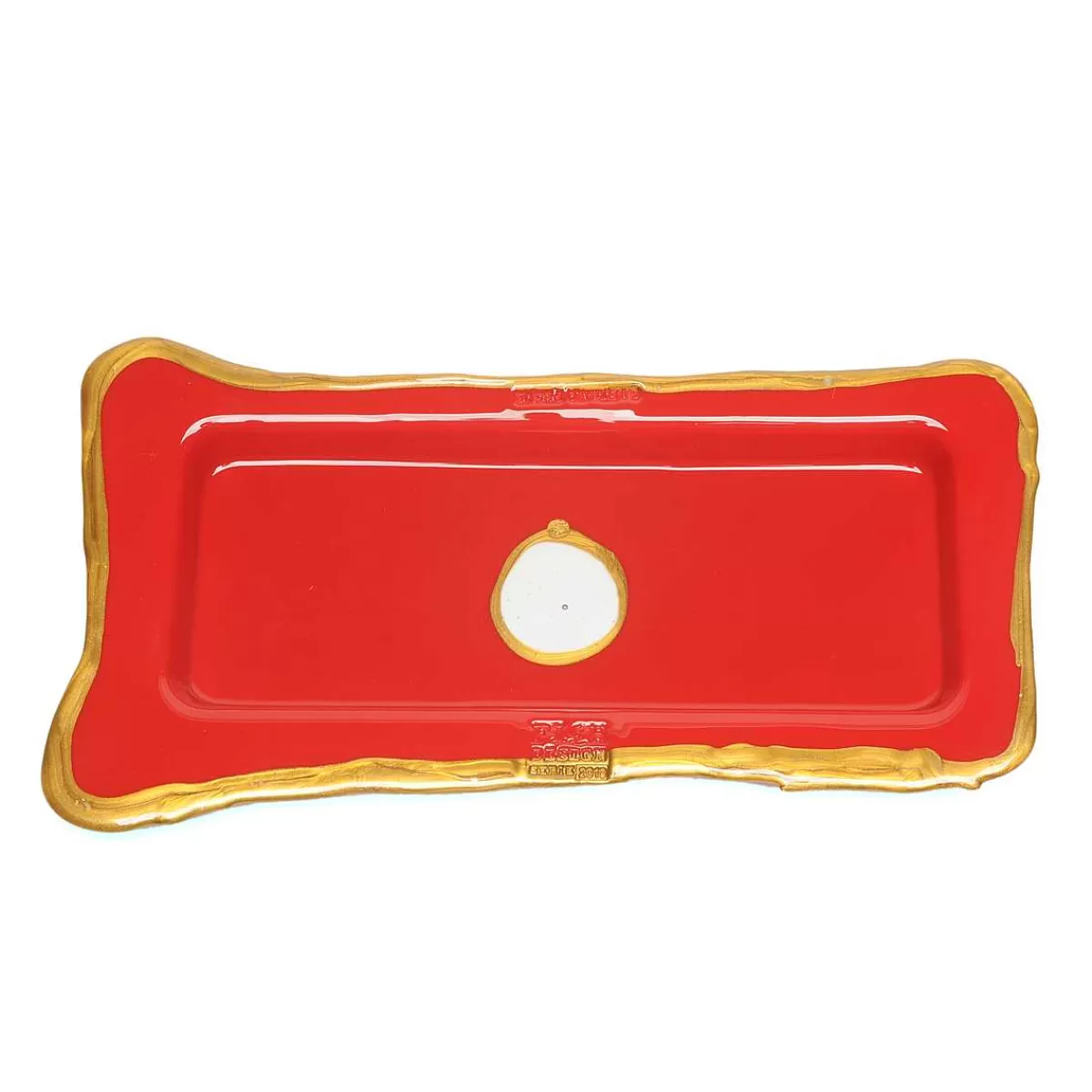 Corsi Design Try Tray Rectangular - Matt Red, Gold Store