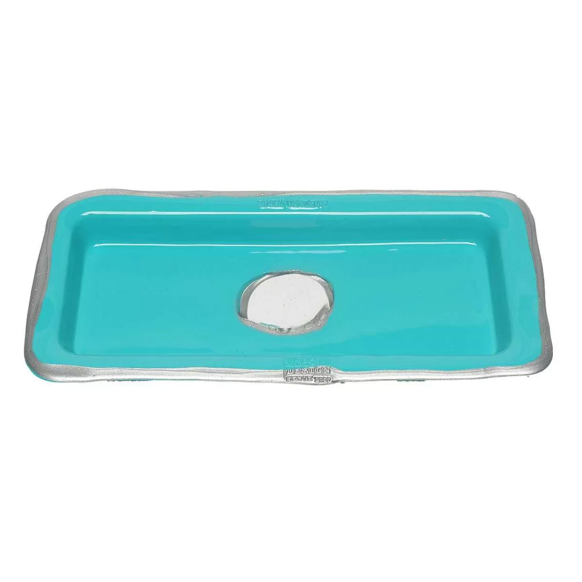 Corsi Design Try Tray Rectangular - Matt Turquoise And Silver Shop