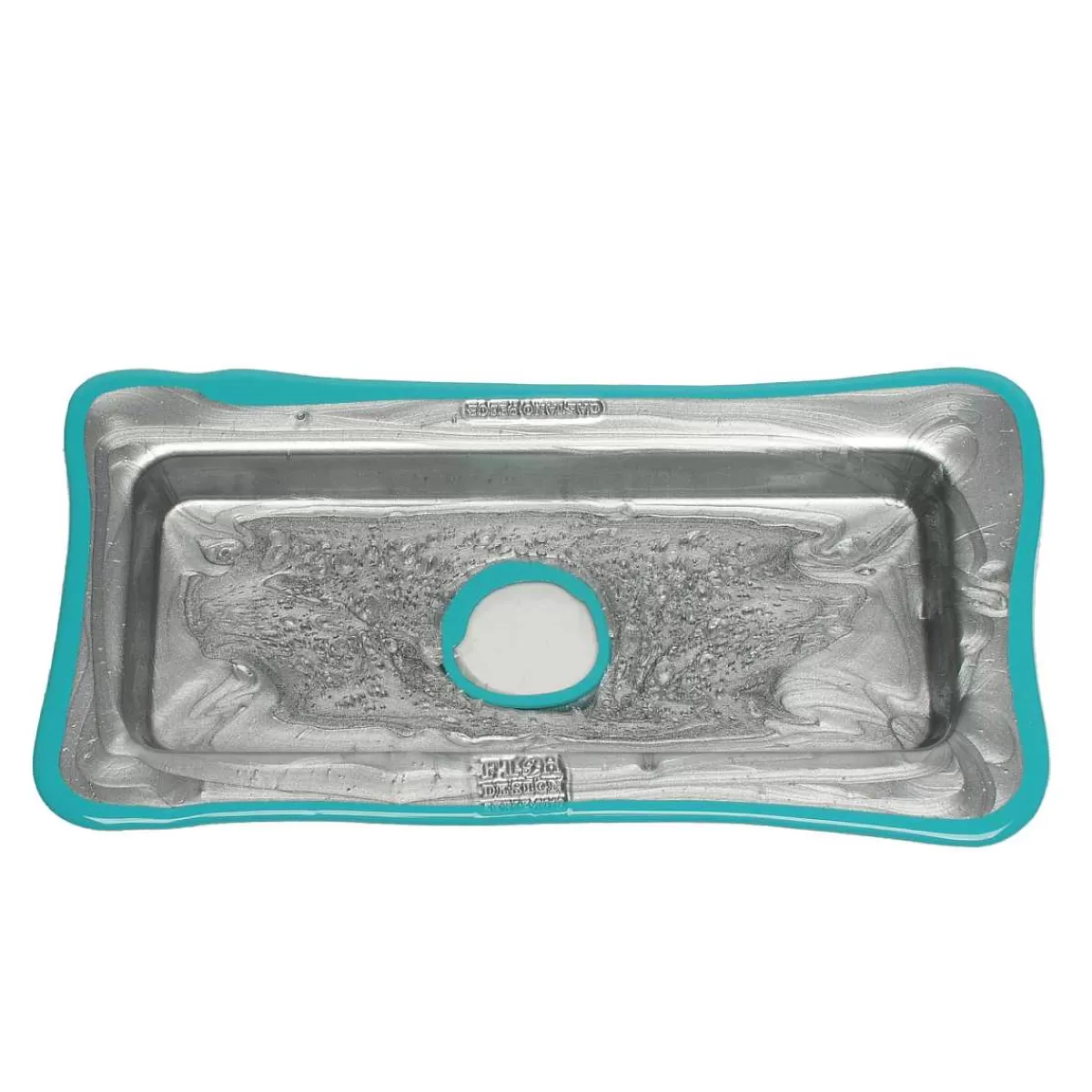 Corsi Design Try Tray Rectangular - Silver, Matt Turquoise Flash Sale