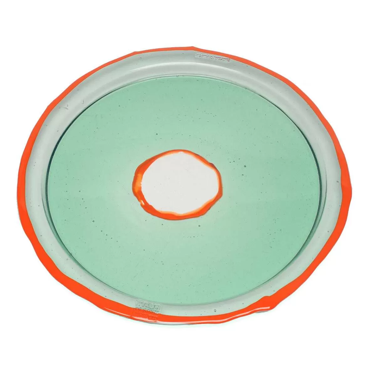 Corsi Design Try Tray Round - Clear Aqua And Matt Orange New