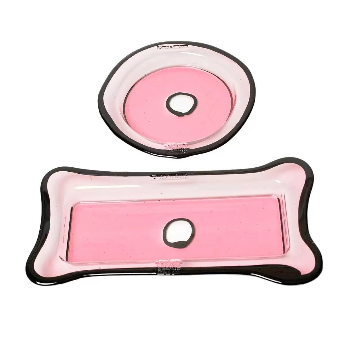 Corsi Design Try Tray Round - Clear Pink And Matt Black Clearance