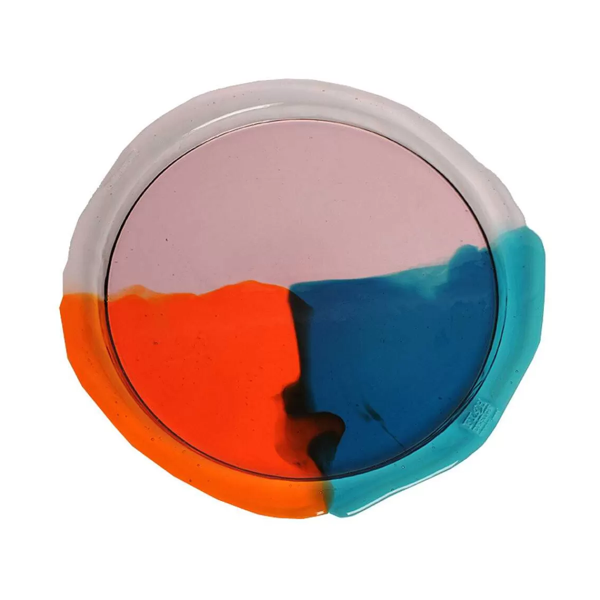 Corsi Design Try Tray Round - Clear Pink, Emerald And Orange Store