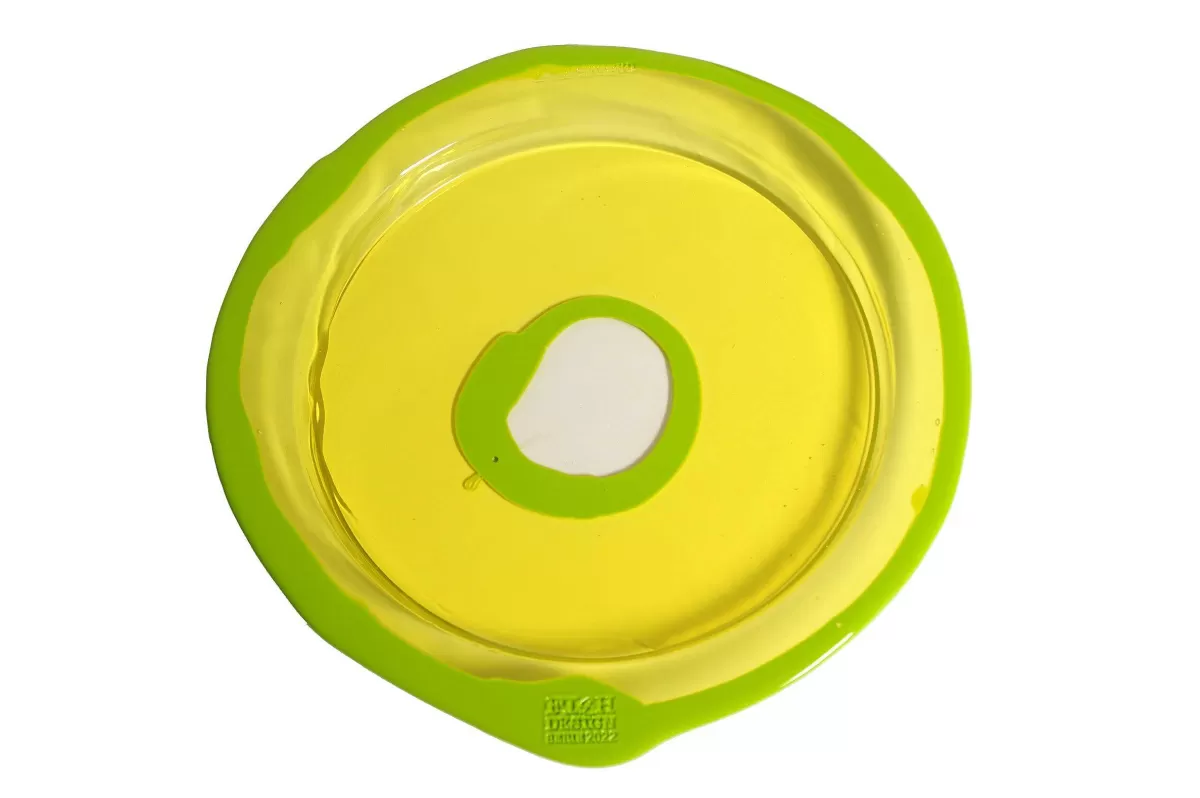 Corsi Design Try Tray Round - Clear Yellow And Matt Lime Clearance