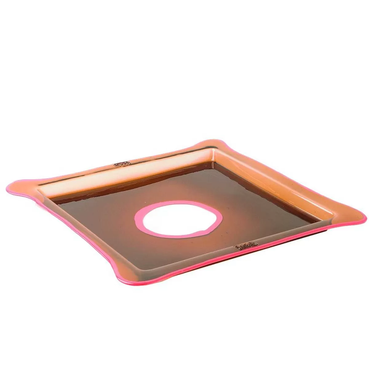 Corsi Design Try Tray Square - Clear Brown And Matt Fuchsia New