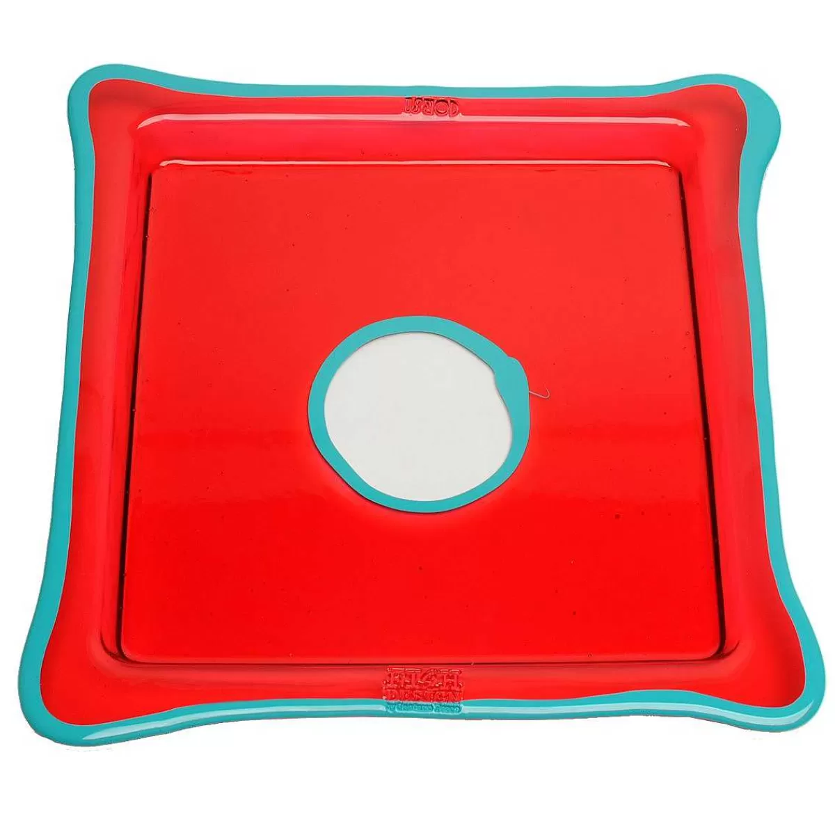 Corsi Design Try Tray Square - Clear Red And Matt Turquoise Cheap